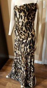 Strapples prom leopard dress